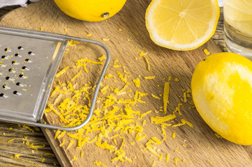 Grater peel and lemon zest