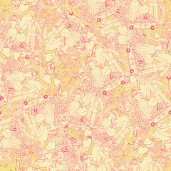 Wedding seamless texture. Hand drawn on the wedding elements.