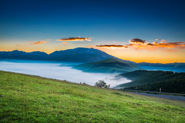 Wonderful dawn in the mountains, Umbria, Italy