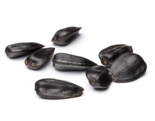 Sunflower seeds  isolated on white background close up