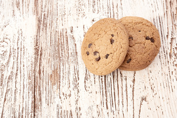 oat cookies on wooden table