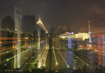 Fototapeta na wymiar Lu Jiazui Economic zone in Pudong, Shanghai
