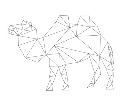 triangular silhouette of camel, vector illustration