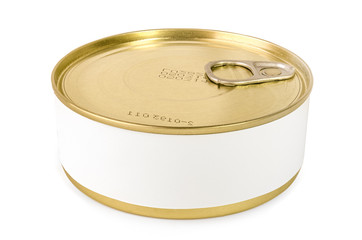 Tin can isolated on white