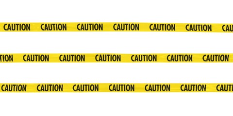 CAUTION Tape Lines Isolated on White