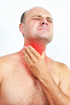 Man with a sore throat