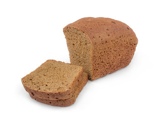 Slices of rye bread isolated on white background