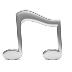 music note 3D, on white