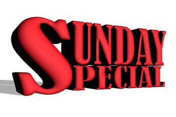 Sunday Special Sign 3D