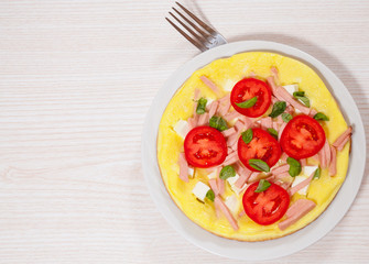 omelet with ham and cheese