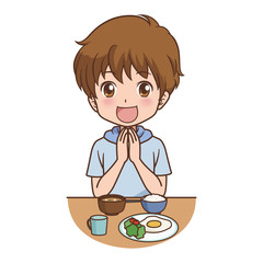 男の子　食事