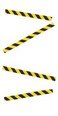 Yellow and Black Striped Hazard Tape Blocking Doorway - Isolated for editing into images