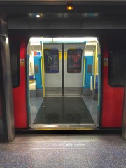 Empty tube train waiting