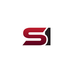 Modern Initial Logo SI