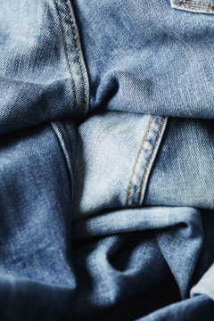 Close up old jeans