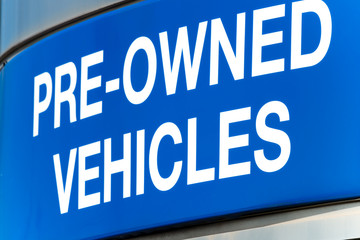 Pre Owned Vehicles Sign