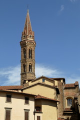 Fototapeta na wymiar Bell tower Badia Fiorentina in Florence, Italy