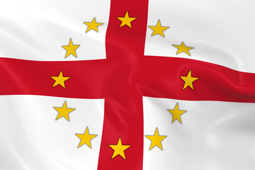 England EU Member Concept Image - 3D render of a waving English Flag with European Union Stars