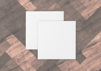 Flyer Broschüre quadrat auf Hintergrund