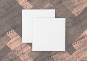 Flyer Broschüre quadrat auf Hintergrund