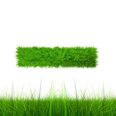 Conceptual green grass 3D font isoalted