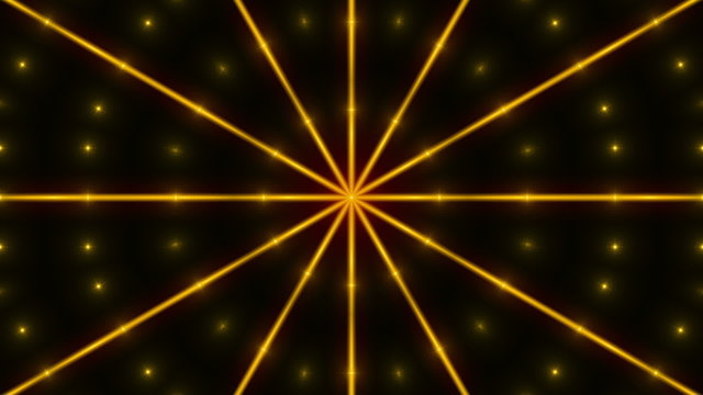 gold abstract background, kaleidoscope light, loop