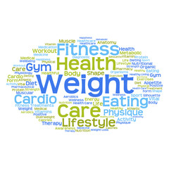 Fototapeta premium Concept or conceptual abstract health diet or sport word cloud or wordcloud isolated on white background
