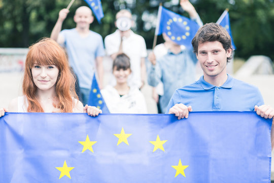 People With European Union Flag