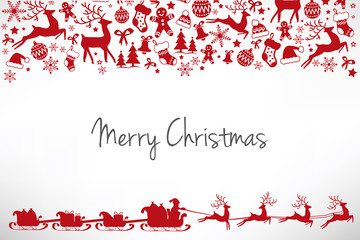 Christmas card, wishes, reindeer, santa claus