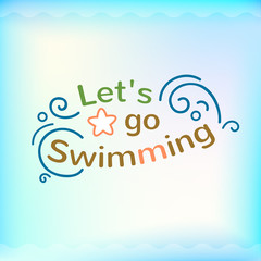 Summer sign, retro typography, sea and beach logo