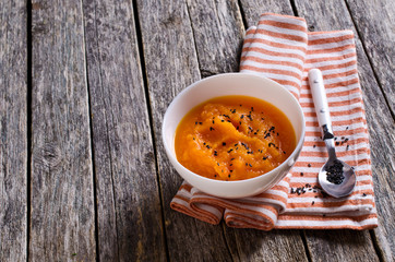 Soup puree of orange color