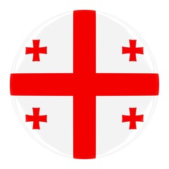 Georgian Flag Badge - Flag of Georgia Button Isolated on White