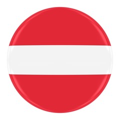 Austrian Flag Badge - Flag of Austria Button Isolated on White