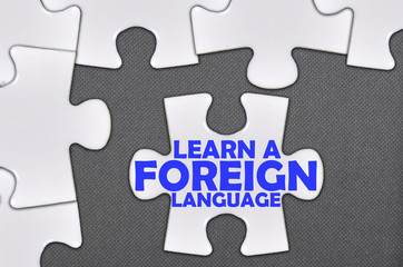 jigsaw puzzle written word learn a foreign language