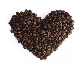 Coffee beans heart