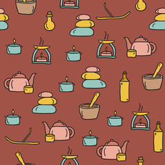 Seamless hand drawn spa background