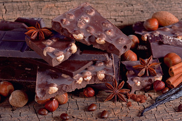 Chocolate with hazelnuts