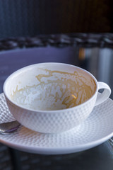 coffee stains on empty mug