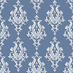 Fototapeta premium Vector Floral Damask Seamless Pattern