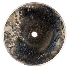 Old  grungy scratched metal disk