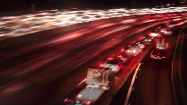 Road Rage 1001: The streaming lights evening rush hour traffic (Loop).