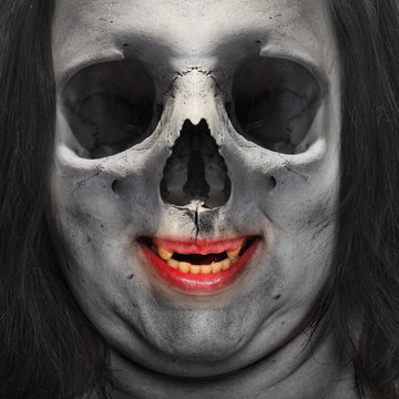 Portrait an zombie woman with missing teeth. Great for Halloween brochures and advertisign.