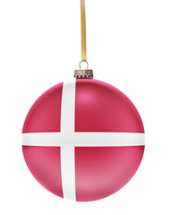 Bauble with the flag design of Denmark.(series)