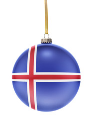 Bauble with the flag design of Iceland.(series)