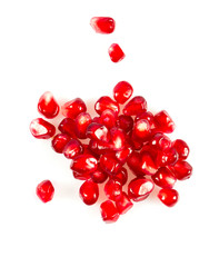 pomegranate seeds isolated on white