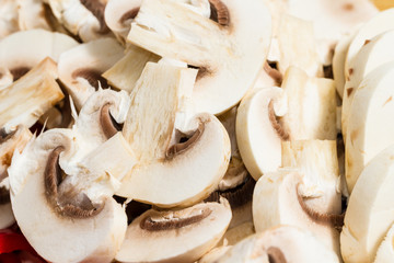 Sliced mushrooms for cooking
