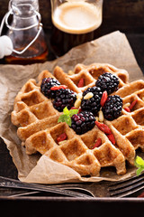 Whole wheat breakfast waffle