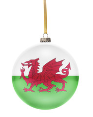 Bauble with the flag design of Wales.(series)