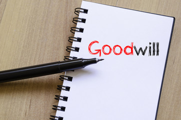 Goodwill write on notebook