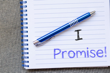 I promise write on notebook
